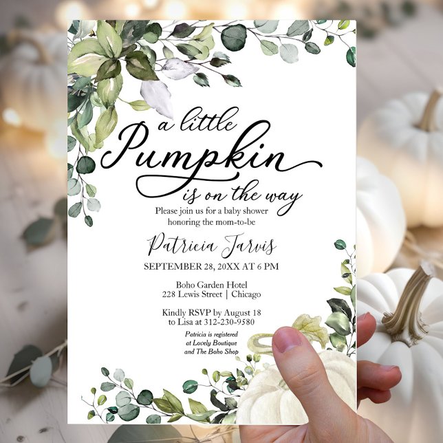 A Little Pumpkin Is On The Way Baby Shower Invitation (Creator Uploaded)
