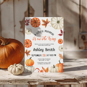 A Little Pumpkin Is On The Way Baby Shower Invitation