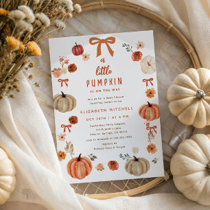 A Little Pumpkin Is On The Way Baby Shower Invitation