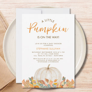 A Little Pumpkin Is On the Way Baby Shower Invitation