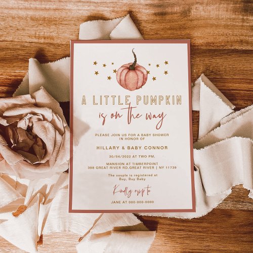 A Little Pumpkin is on the way Baby Shower Invitation