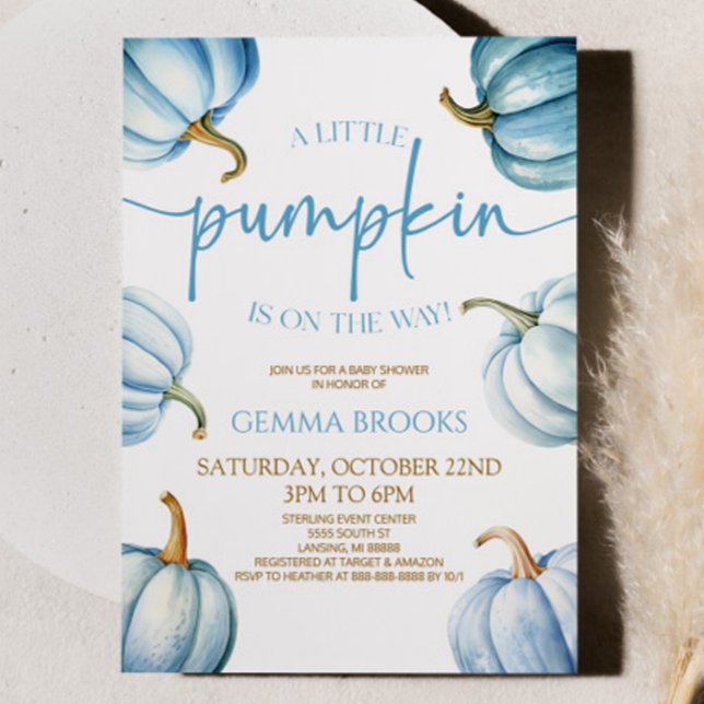 A Little Pumpkin Is On The Way! Baby Shower Invitation (Creator Uploaded)