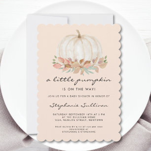 A Little Pumpkin Is On The Way Baby Shower Invitation