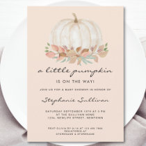 A Little Pumpkin Is On The Way Baby Shower Invitation