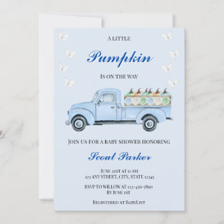 A Little Pumpkin Is On The Way Baby Shower Invitation