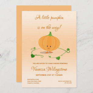 A Little Pumpkin is on the way Baby Shower Invitation