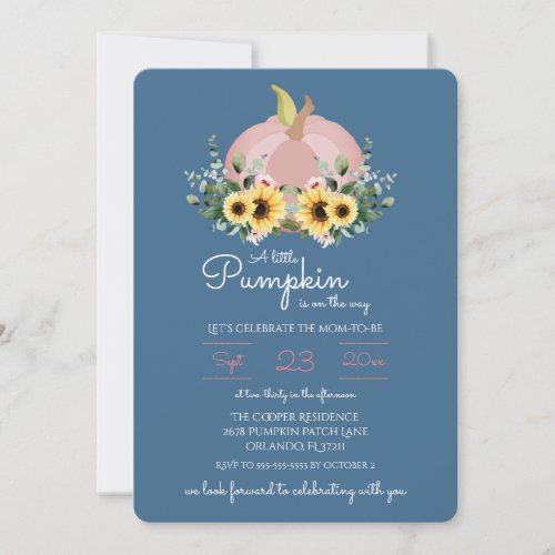 A little Pumpkin is on the way Baby Shower Invite