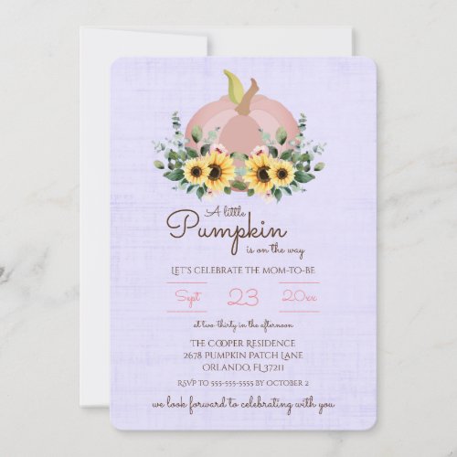 A little Pumpkin is on the way Baby Shower Invite