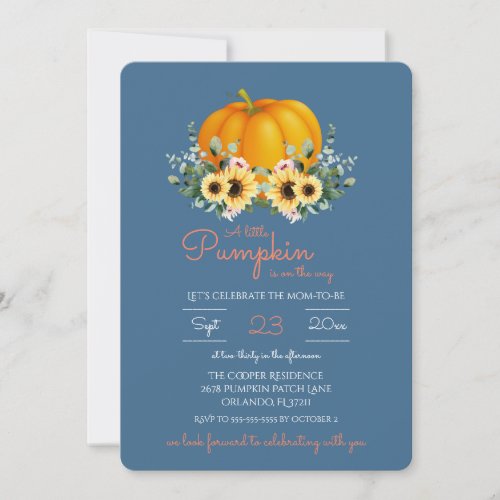 A little Pumpkin is on the way Baby Shower Invite