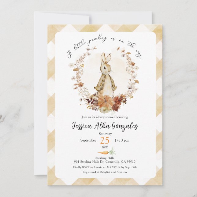 A little pumpkin is on the way baby shower Invite (Front)