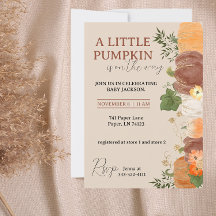 A Little Pumpkin is On The Way Baby Shower Invite