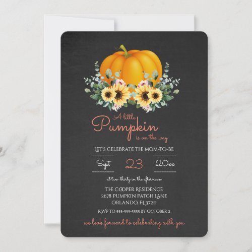 A little Pumpkin is on the way Baby Shower Invite