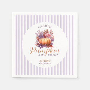 A Little Pumpkin Is On The Way Baby Shower Napkins