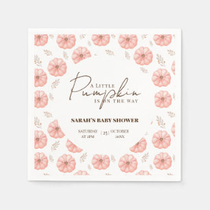 A Little Pumpkin Is On The Way Baby Shower  Napkins