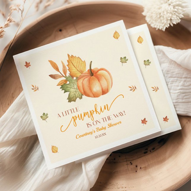 A Little Pumpkin Is On The Way! Baby Shower Napkins (Creator Uploaded)