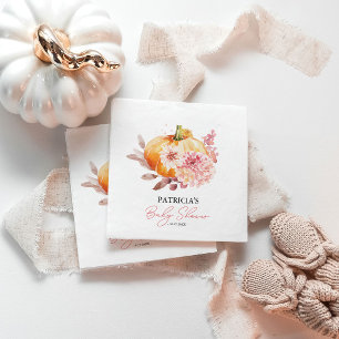A Little Pumpkin Is On The Way Baby Shower Napkins