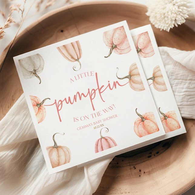 A Little Pumpkin Is On The Way! Baby Shower Napkins (Creator Uploaded)
