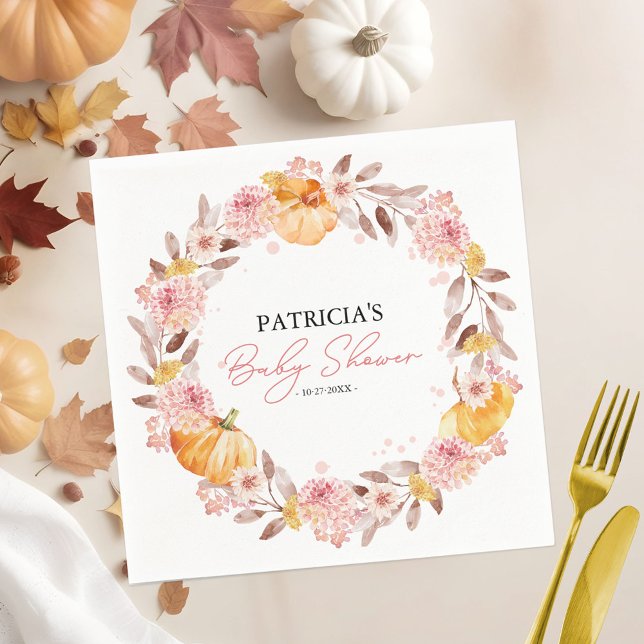 A Little Pumpkin Is On The Way Baby Shower Napkins (Creator Uploaded)