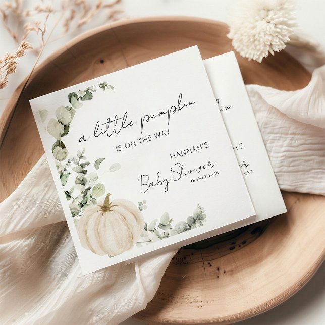A Little Pumpkin is on the Way Baby Shower Napkins (Creator Uploaded)