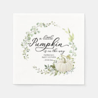 A Little Pumpkin is on the Way Baby Shower Napkins