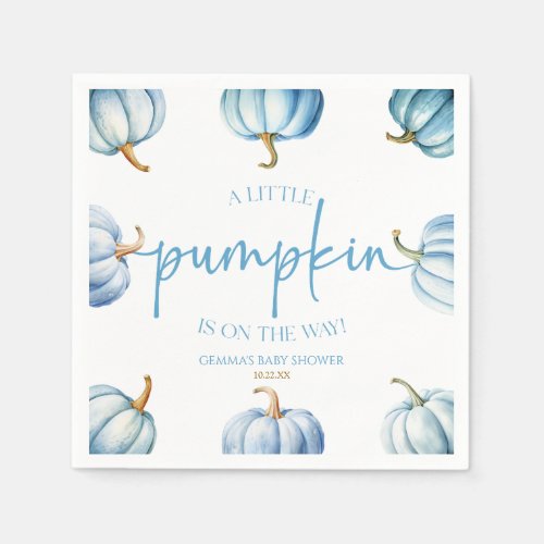 A Little Pumpkin Is On The Way Baby Shower Napkins