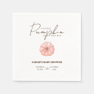 A Little Pumpkin Is On The Way Baby Shower  Napkins