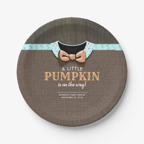 A Little Pumpkin is on the Way Baby Shower Paper P Paper Plates