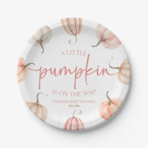 A Little Pumpkin Is On The Way! Baby Shower Paper Plates
