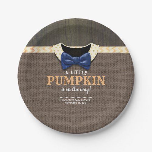 A Little Pumpkin is on the Way Baby Shower Paper Plates
