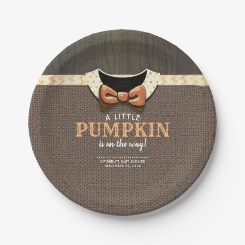 A Little Pumpkin is on the Way Baby Shower Paper Plates