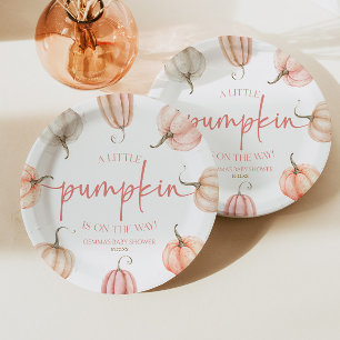 A Little Pumpkin Is On The Way! Baby Shower Paper Plates