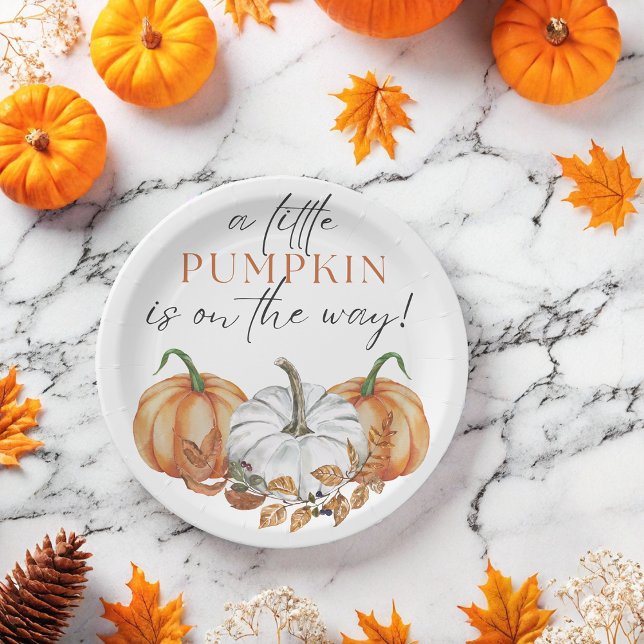 A Little Pumpkin is on the Way - Baby Shower Paper Plates (Creator Uploaded)