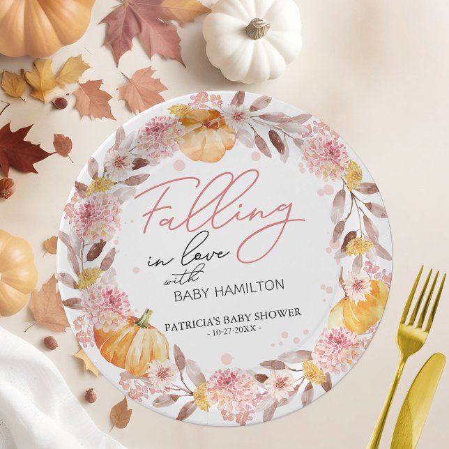 A Little Pumpkin Is On The Way Baby Shower Paper Plates (Creator Uploaded)
