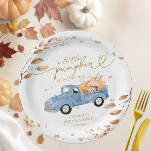 A Little Pumpkin Is On The Way Baby Shower Paper Plates