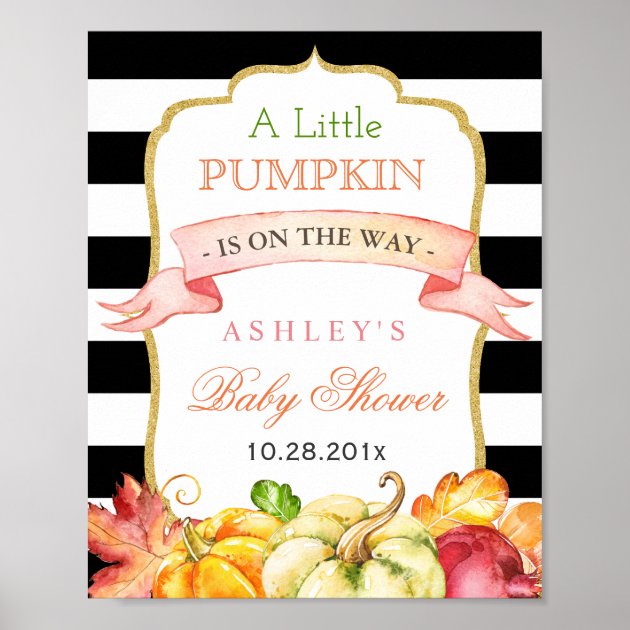 A Little Pumpkin Is On The Way | Baby Shower Sign