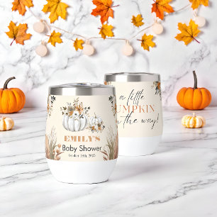 A Little Pumpkin is on the Way - Baby Shower Thermal Wine Tumbler