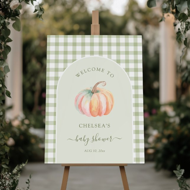 A Little Pumpkin is On The Way Baby Shower Welcome Foam Board (Creator Uploaded)