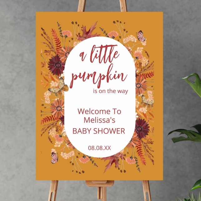 A little pumpkin is on the way baby shower welcome foam board (Creator Uploaded)