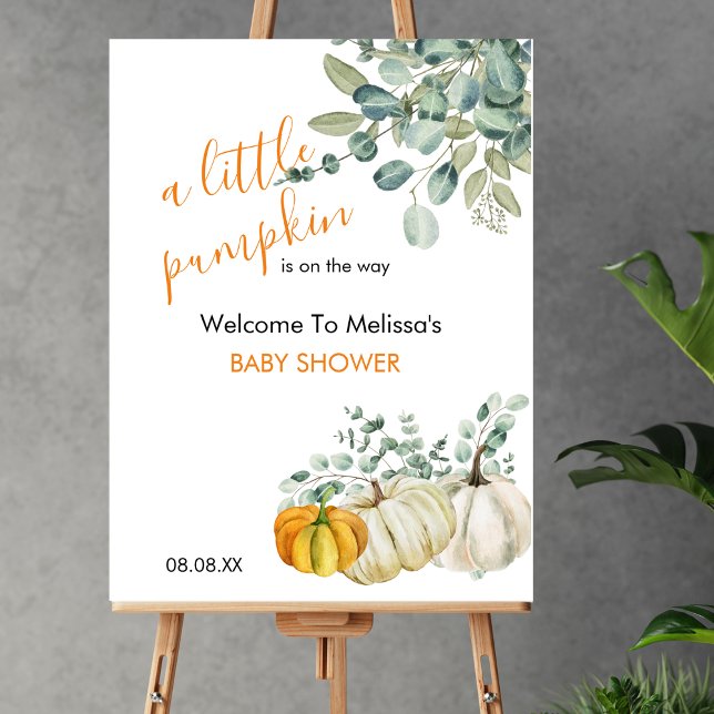 A little pumpkin is on the way baby shower welcome foam board (Creator Uploaded)