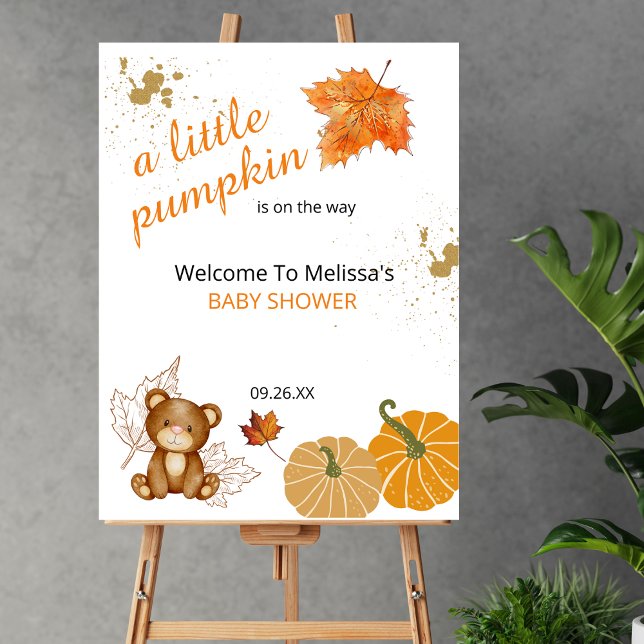A little pumpkin is on the way baby shower welcome foam board (Creator Uploaded)