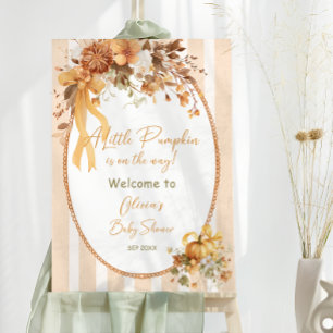 A Little Pumpkin Is On The Way Baby Shower Welcome Foam Board