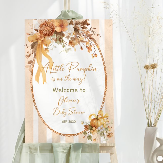 A Little Pumpkin Is On The Way Baby Shower Welcome Foam Board (Creator Uploaded)