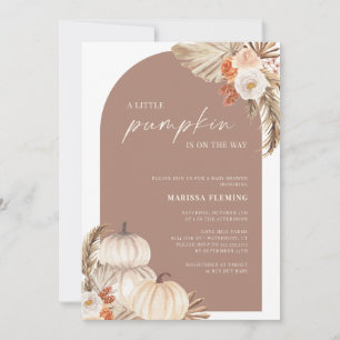 A Little Pumpkin Is On The Way Boho Baby Shower Invitation