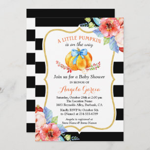 A Little Pumpkin is On the Way Boy Baby Shower Invitation