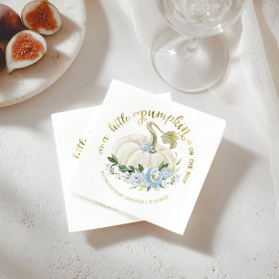 A Little Pumpkin Is On The Way Boy Baby Shower Napkins
