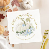 A Little Pumpkin Is On The Way Boy Baby Shower Napkins