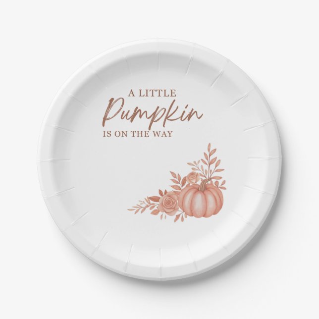 A Little Pumpkin Is On the Way Dessert Plate (Front)