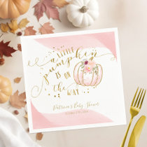 A Little Pumpkin Is On The Way Elegant Baby Shower Napkins