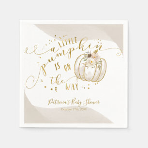 A Little Pumpkin Is On The Way Elegant Baby Shower Napkins