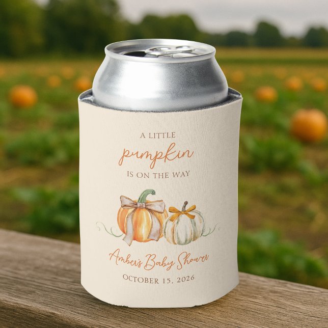 A Little Pumpkin is on the Way! Fall Baby Shower Can Cooler (Creator Uploaded)